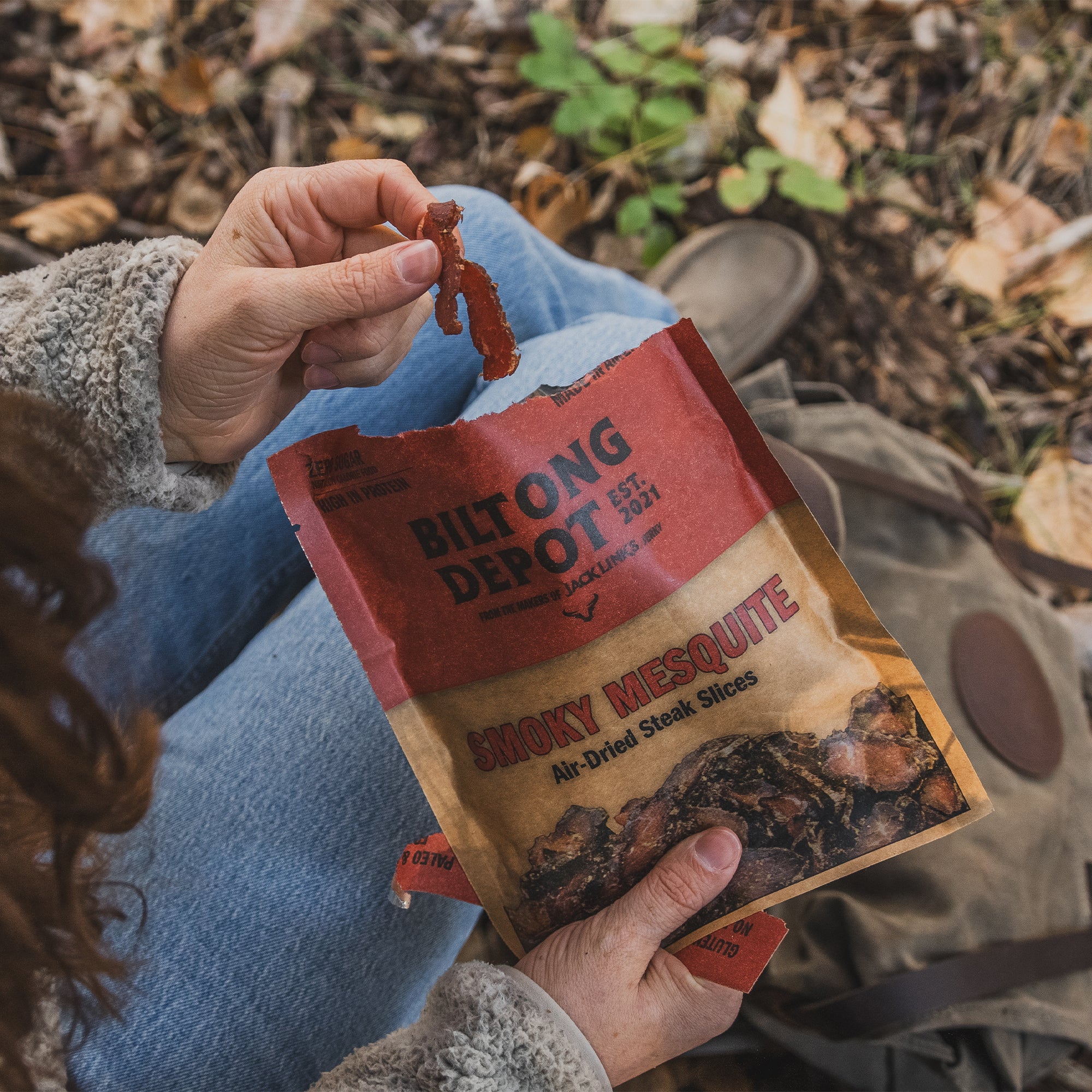 smoky beef biltong high protein snack clean ingredients