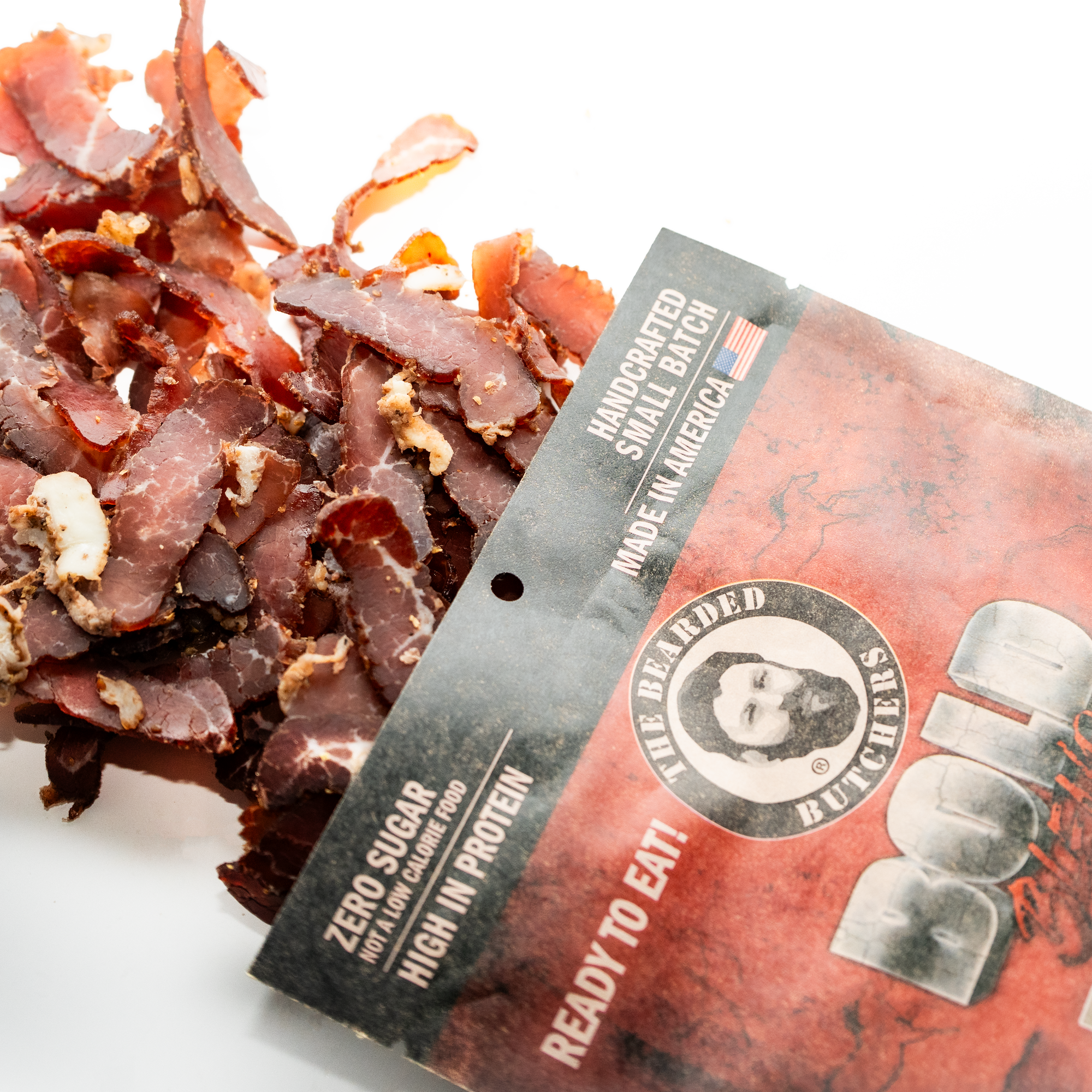 Bearded Butchers Bold Biltong with Fat - Slices