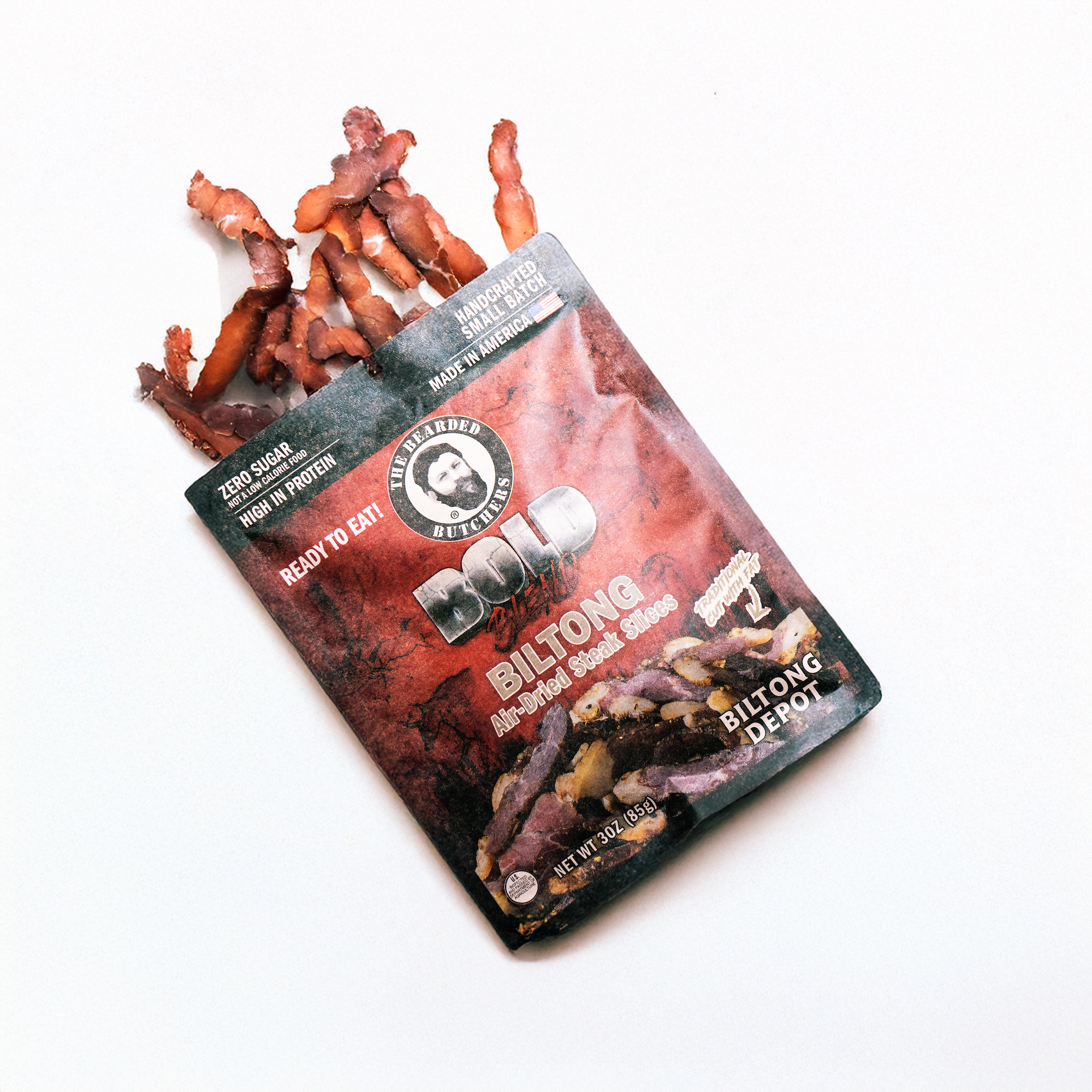 Bearded Butchers Bold Biltong with Fat - Slices