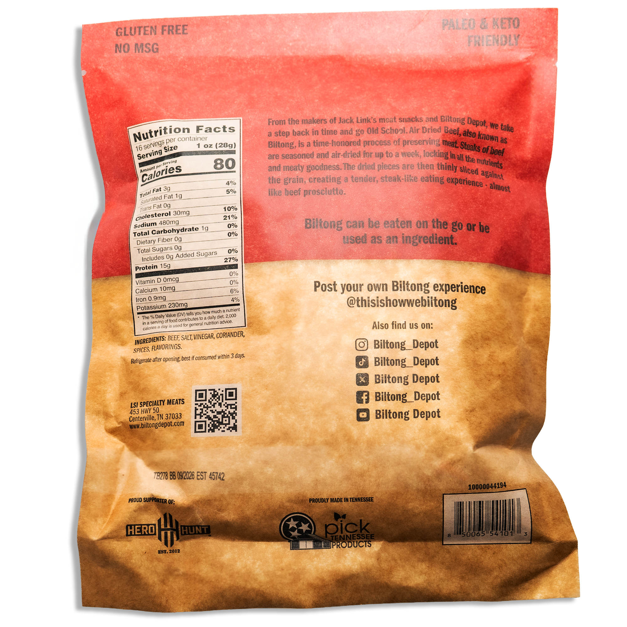 Original Biltong with Fat - Slices