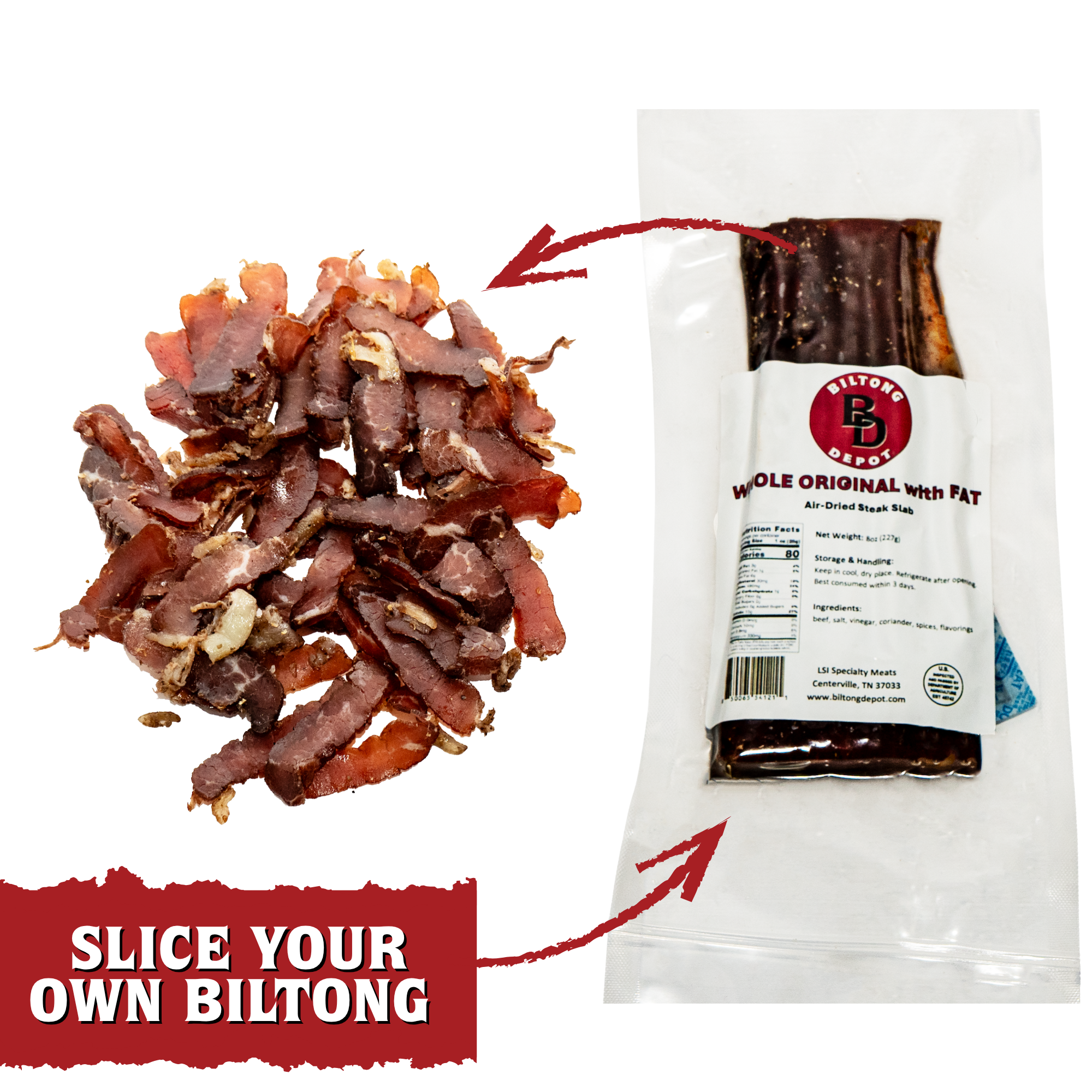 Original Biltong with Fat - Slab